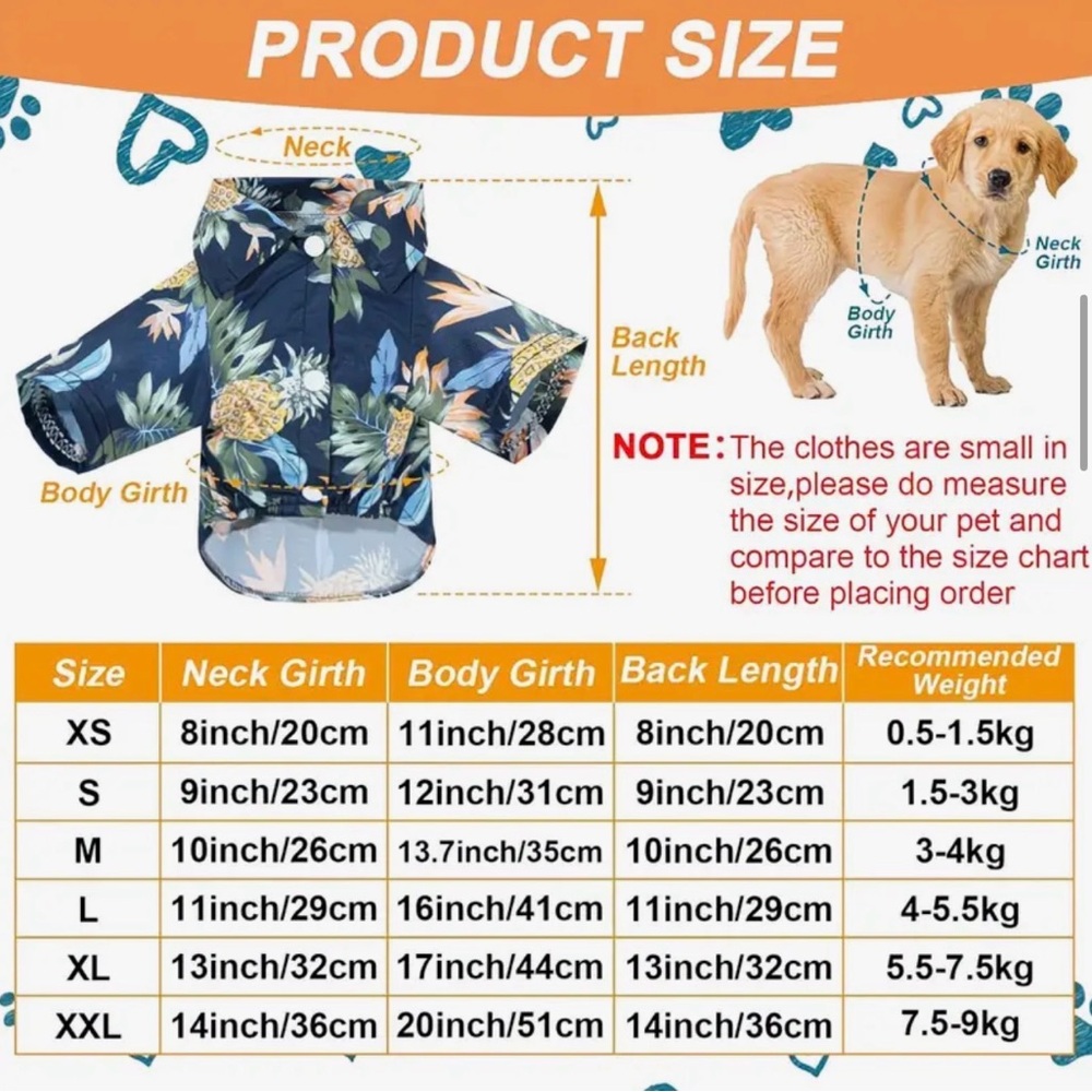 2 pk Floral Hawaiian Shirt Pineapple Palm Tree Beach Cat or Dog Sz L - Picture 11 of 12